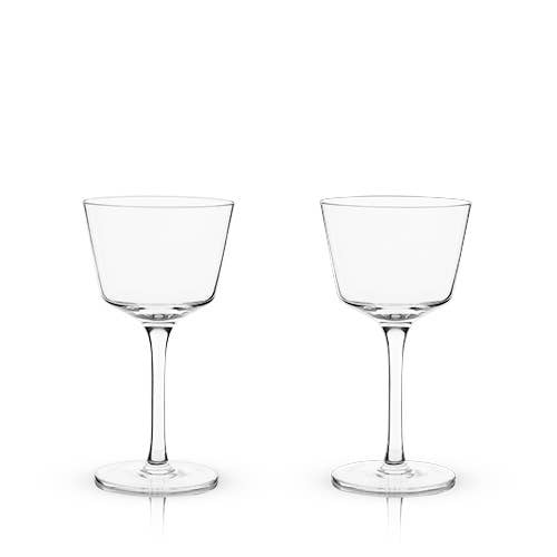 Angled Crystal Nick & Nora Glasses (Set of 2)