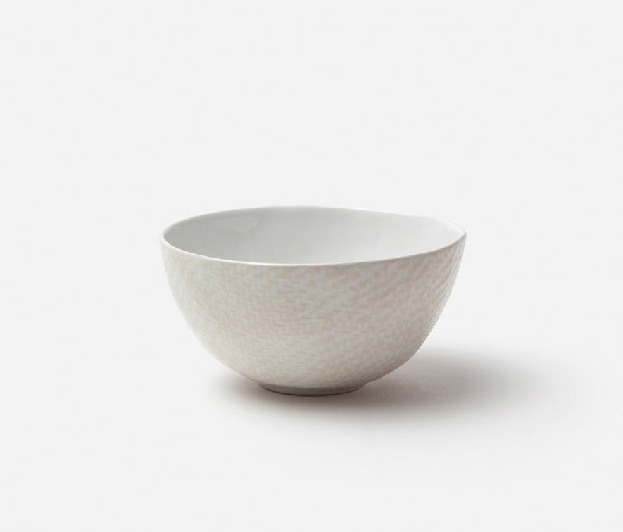VIVIENNE Cream Patine Raffia Cereal/Ice Cream Bowl, set of 4