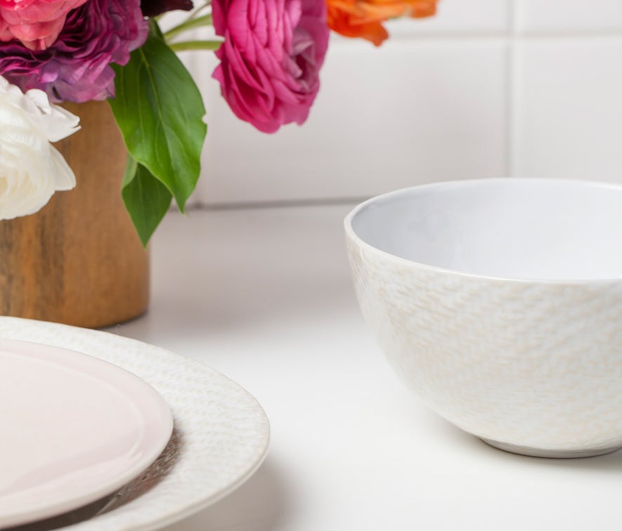 VIVIENNE Cream Patine Raffia Cereal/Ice Cream Bowl, set of 4