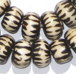 Large Chevron Design Batik Bone Beads