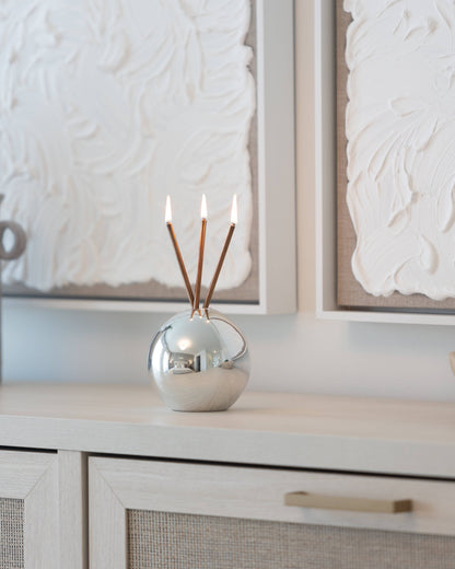 Neva Vase, Silver Metallic