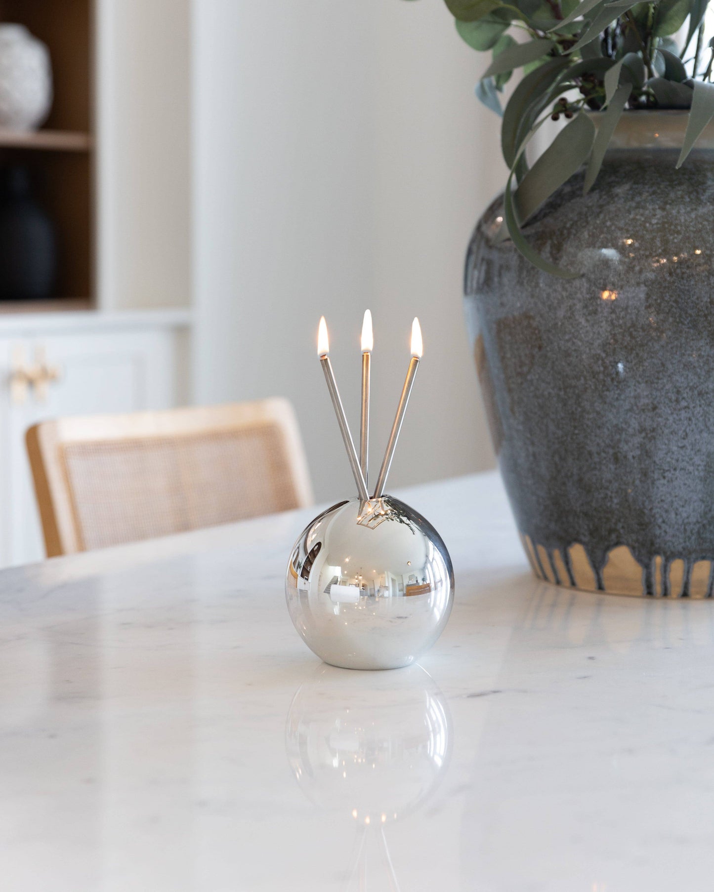 Neva Vase, Silver Metallic