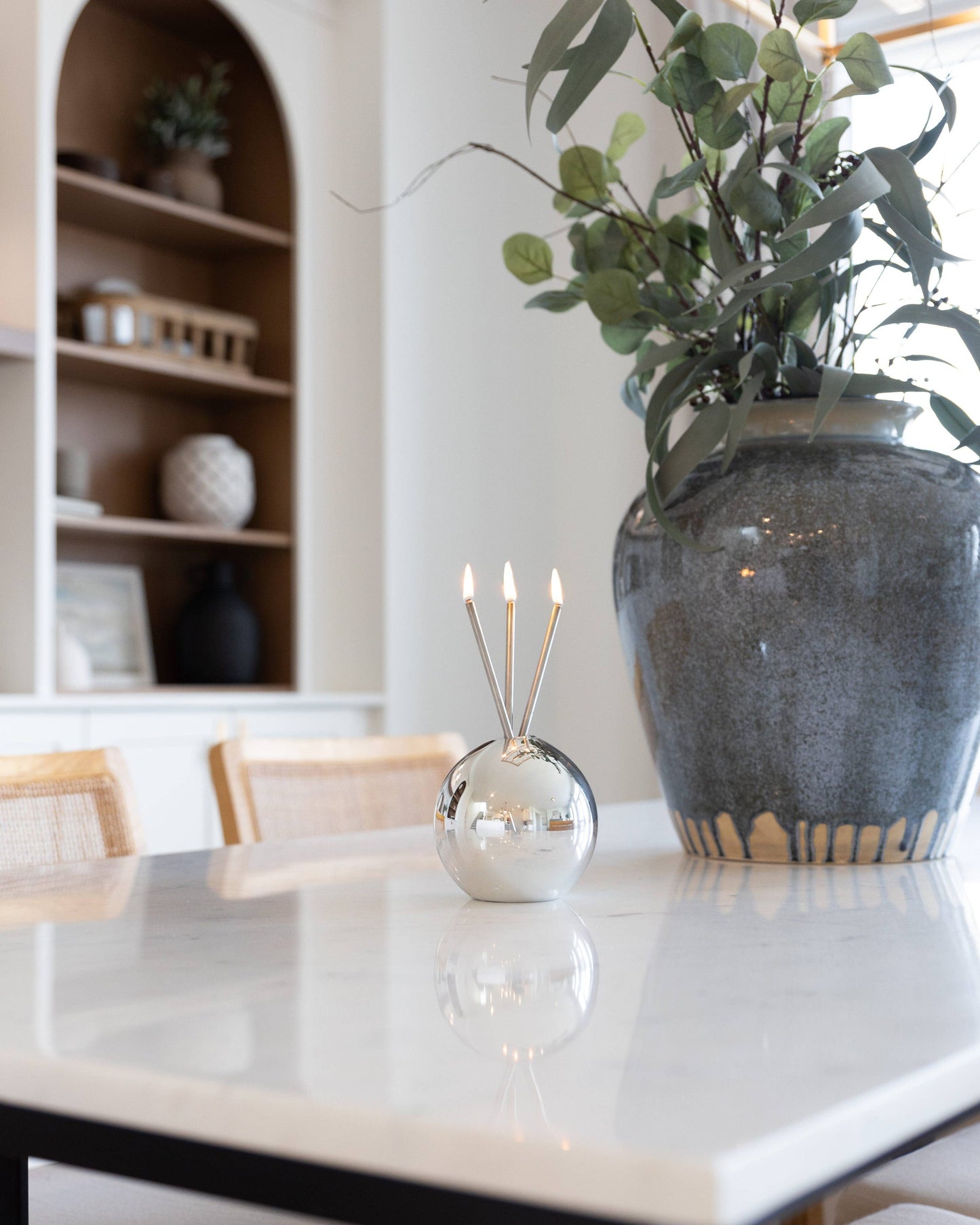 Neva Vase, Silver Metallic