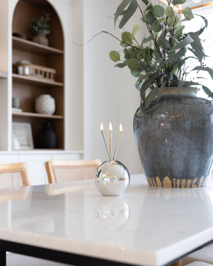 Neva Vase, Silver Metallic