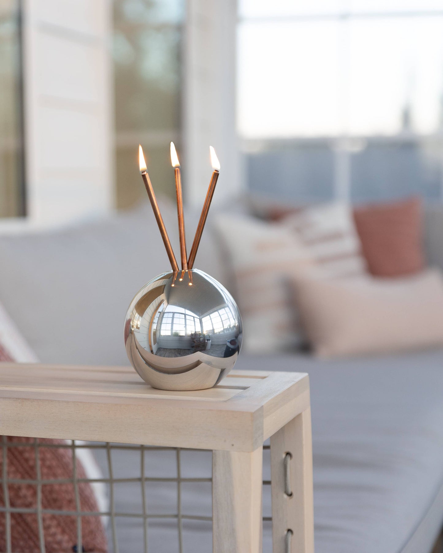 Neva Vase, Silver Metallic