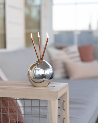 Neva Vase, Silver Metallic