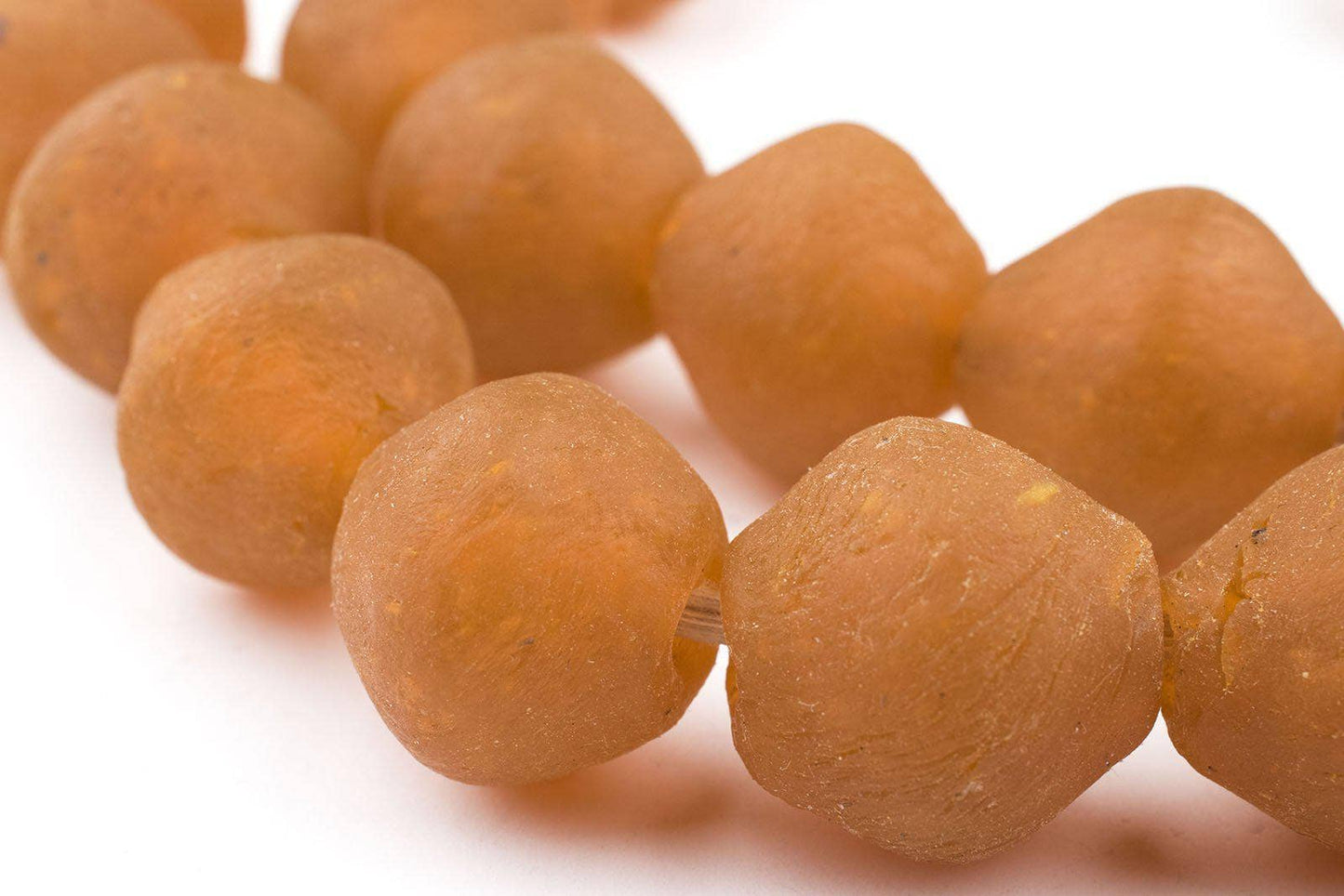 25mm Jumbo Orange Bicone Recycled Glass Beads