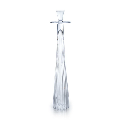 Tall Ribbed Glass Taper Holder