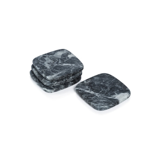 Nero Marquina Matte Marble set 4 coasters