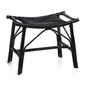 Tomoko All Black Rattan Stool