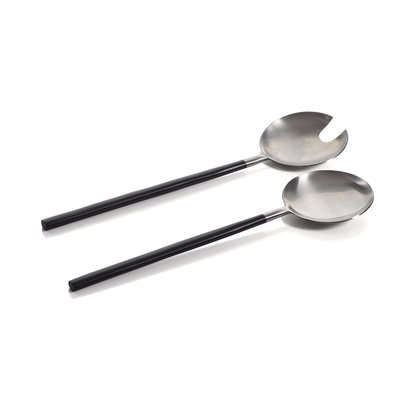 Modern Serving Set - Black / Matte Silver