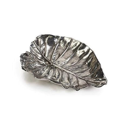 Antique Pewter Leaf Tray