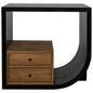Burton Side Table, Hand Rubbed Black and Teak | Left & Right