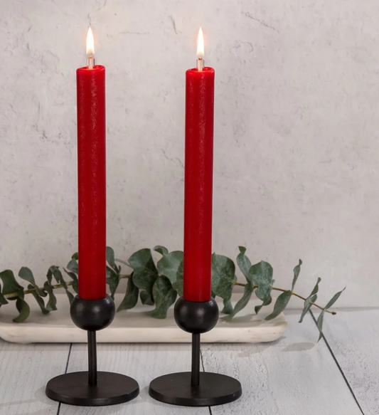 Ruby Red Dinner Candle 8"